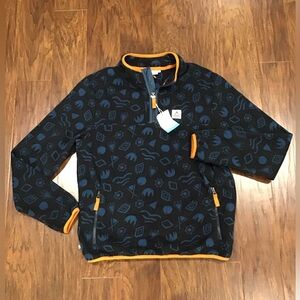 Navy Set Off Recycled Fleece